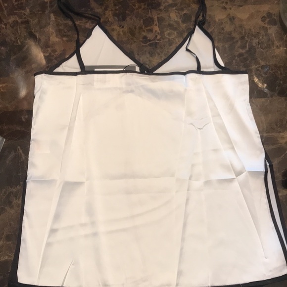 🎉White and Black Silky V Neck Tank Top! - Picture 5 of 5